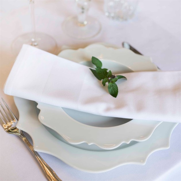 Tygservett Atlas PK bomull vit 50x50cm