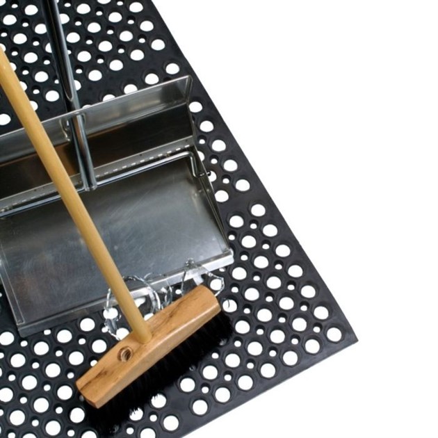 Golvmatta/barmatta gummi 120x80cm svart