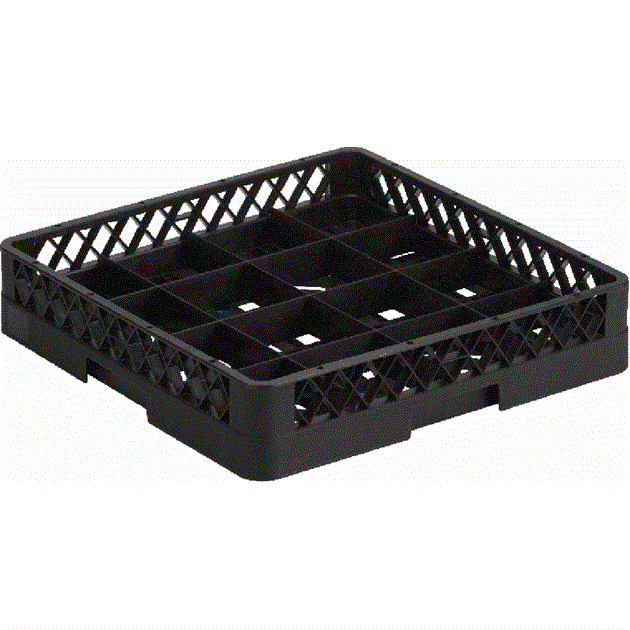 Diskback för glas 16 fack svart