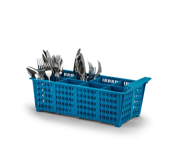Bestickkorg 8-fack blå