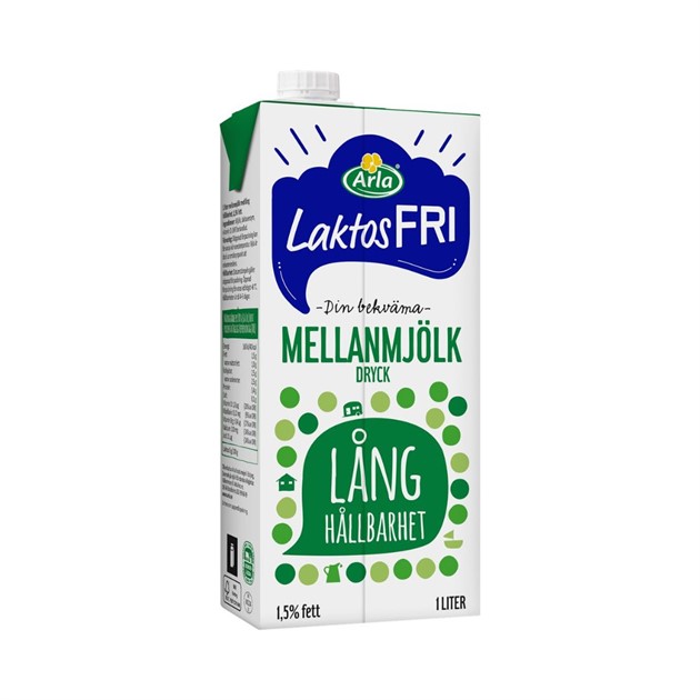 Mellanmjölk 1,5% LF lång hållbarhet Arla 1 lit 10st/fp