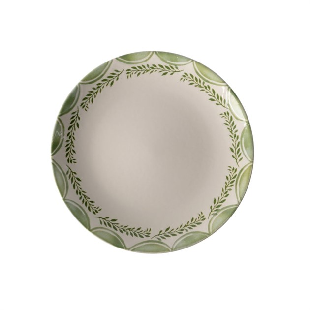 Tallrik flat Limoncello 25cm vit med mönster