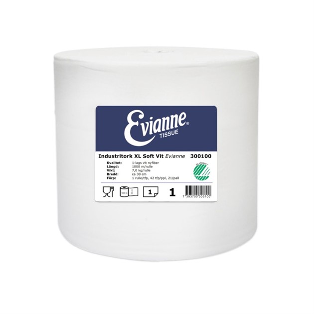 Köksrulle Soft 1-lag Evianne® Nyfiber vit 1000m/rle